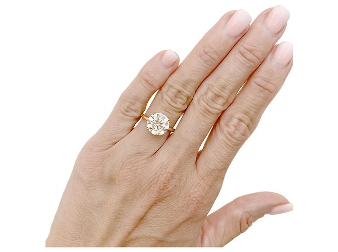 Autre Marque Solitärring, Gelbgold, 3.89 Karat Diamanten - Ansicht 6
