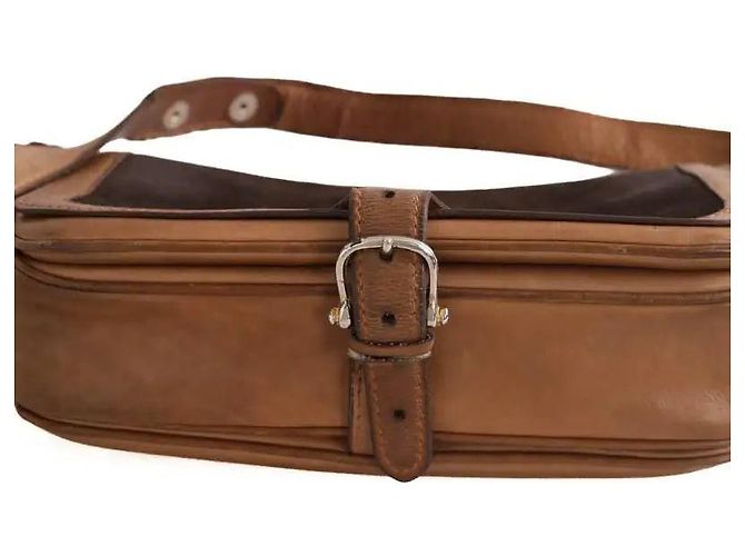 Borsa a tracolla Céline in pelle color cammello - vista 4
