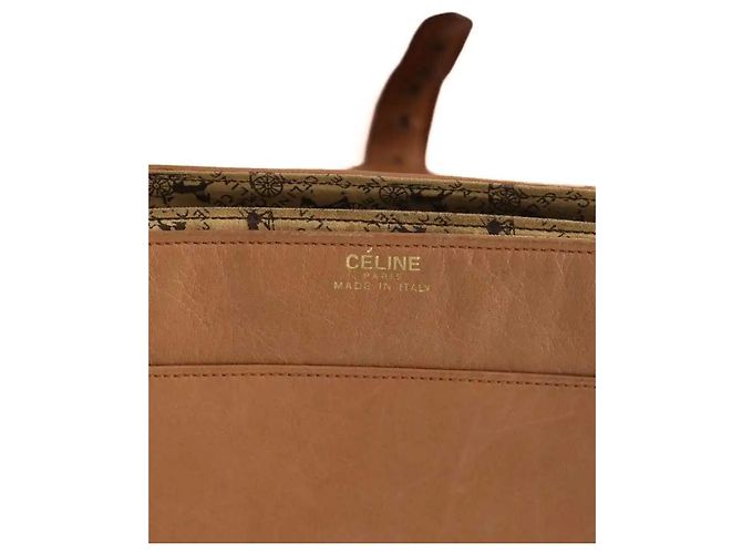 Borsa a tracolla Céline in pelle color cammello - vista 5