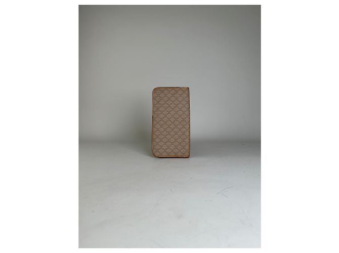 Céline Vintage Celine Macadam Canvas Zip Wallet Beige Brown - view 10