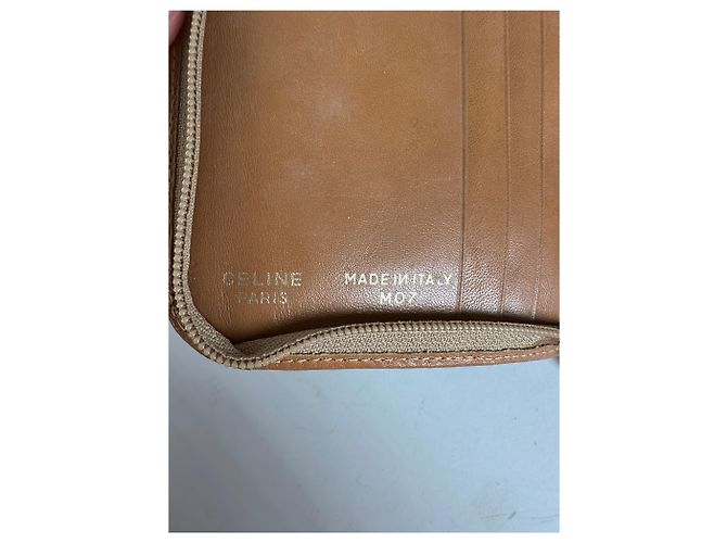 Céline Vintage Celine Macadam Canvas Zip Wallet Beige Brown - view 4