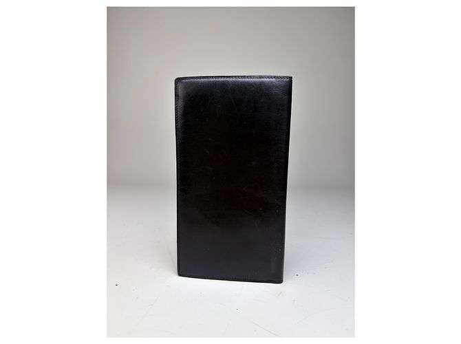 Céline Vintage Celine Leather Long Wallet Black Gold - view 3