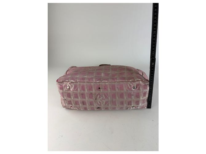 Gabrielle Tote in tela Vintage Chanel Rosa Beige Argento - vista 11
