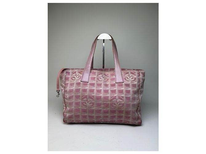 Gabrielle Tote in tela Vintage Chanel Rosa Beige Argento - vista 5