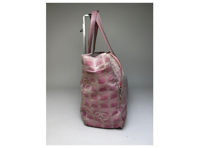 Gabrielle Tote in tela Vintage Chanel Rosa Beige Argento - vista 6