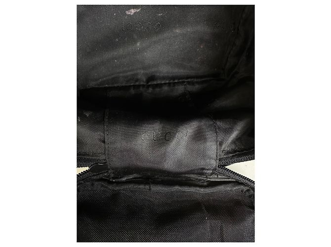 Beauty case vintage Gucci in nylon nero e argento - vista 5