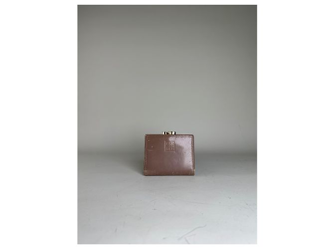 Portefeuille en cuir gaufré avec logo Vintage Givenchy Marron Or - vue 11