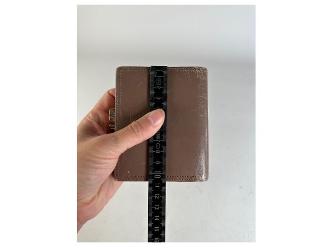 Portefeuille en cuir gaufré avec logo Vintage Givenchy Marron Or - vue 8