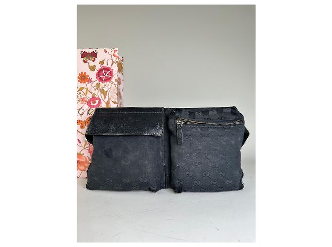Marsupio Vintage Gucci GG Supreme Nero Argento - vista 14