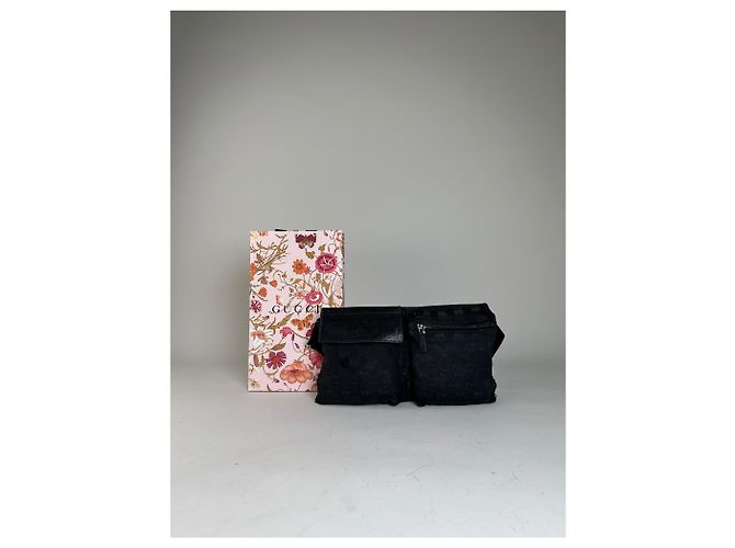 Marsupio Vintage Gucci GG Supreme Nero Argento - vista 2