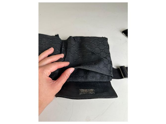 Marsupio Vintage Gucci GG Supreme Nero Argento - vista 9