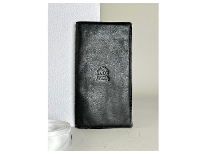 Vintage Dior Leather Long Wallet Black Gold - view 10