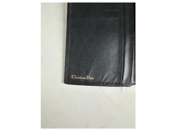 Vintage Dior Leather Long Wallet Black Gold - view 5
