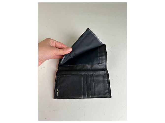 Vintage Dior Leather Long Wallet Black Gold - view 6