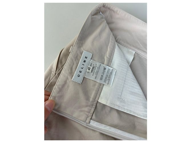 Céline Gonna vintage Celine in misto cotone crema L Beige - vista 4