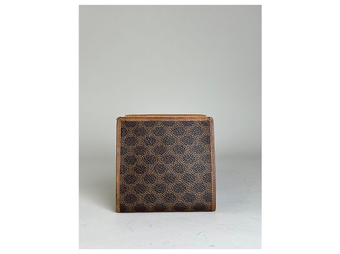 Céline Vintage Celine Coated Canvas Wallet Brown Tan Gold - view 2