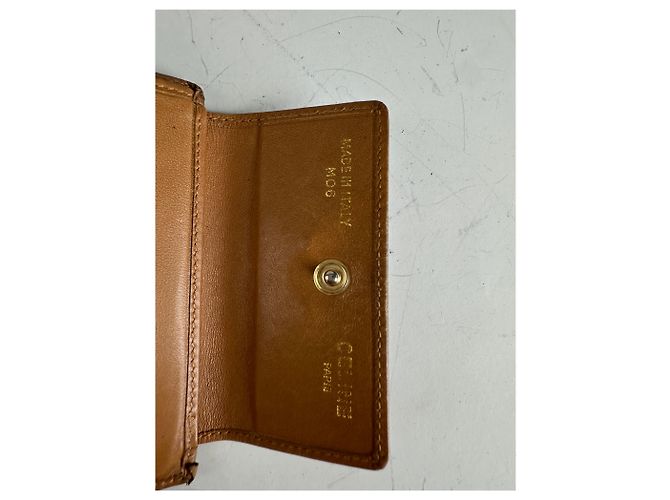 Céline Vintage Celine Coated Canvas Wallet Brown Tan Gold - view 4