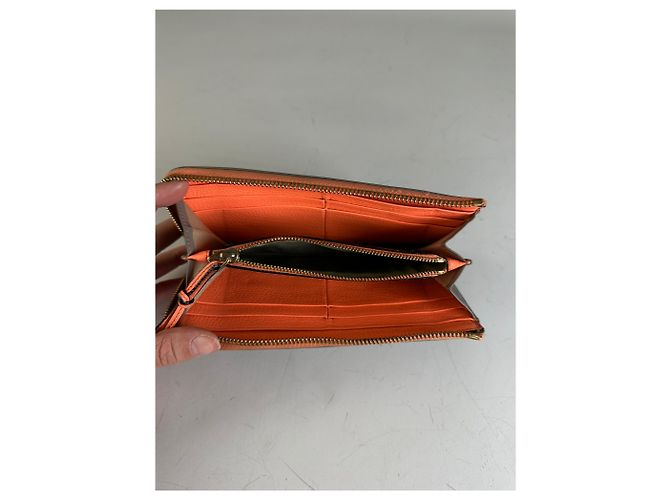 Chloé Vintage Chloe Leather Zip Wallet Grey Orange - view 4