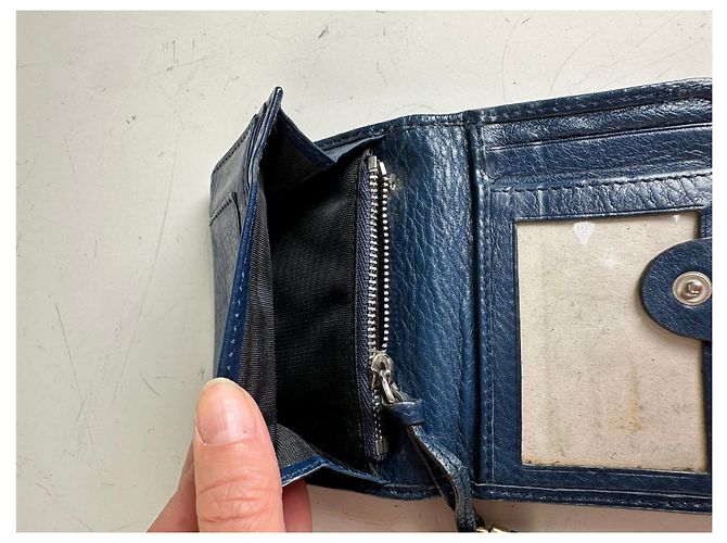 Clare Chloé Vintage Chloe Leather Wallet Navy Gold Navy blue - view 4