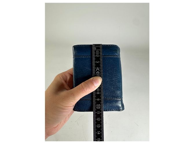 Clare Chloé Vintage Chloe Leather Wallet Navy Gold Navy blue - view 8