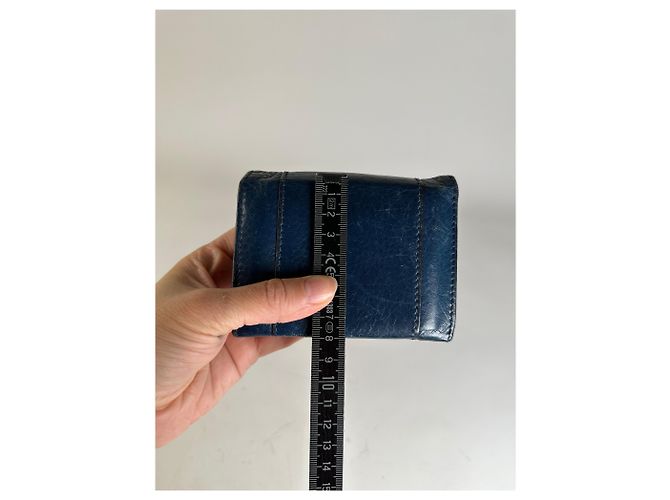Clare Chloé Vintage Chloe Leather Wallet Navy Gold Navy blue - view 9