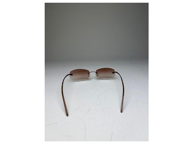 Céline Occhiali da sole vintage Celine in metallo, sfumatura marrone, tono oro - vista 8