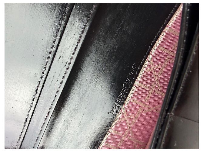 Vintage Dior Leather Wallet Black Silver-tone Clasp - view 6