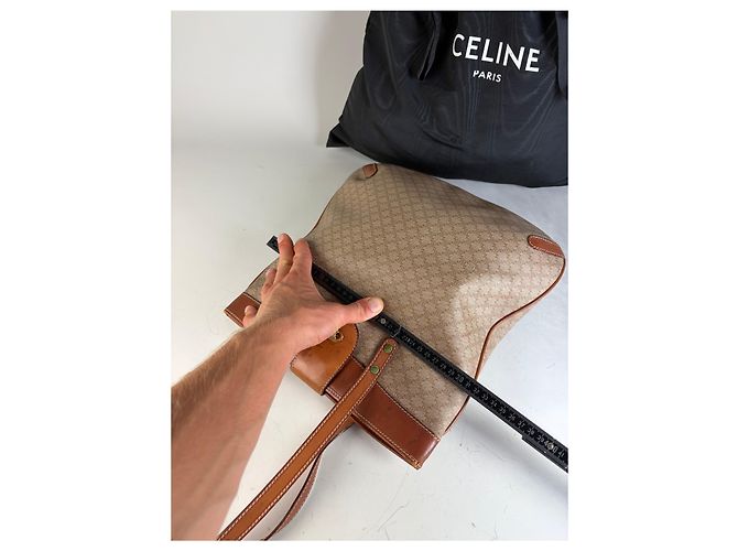 Triomphe Céline Vintage Celine Monogram Canvas Tote Beige Braun Gold - Ansicht 11