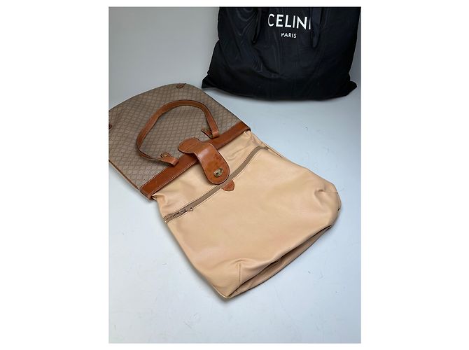 Triomphe Céline Vintage Celine Monogram Canvas Tote Beige Braun Gold - Ansicht 3