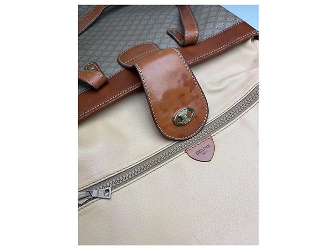 Triomphe Céline Vintage Celine Monogram Canvas Tote Beige Braun Gold - Ansicht 4