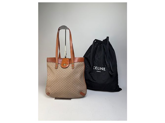 Triomphe Céline Vintage Celine Monogram Canvas Tote Beige Braun Gold - Ansicht 6