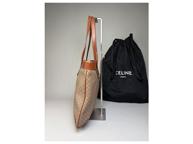 Triomphe Céline Vintage Celine Monogram Canvas Tote Beige Braun Gold - Ansicht 9