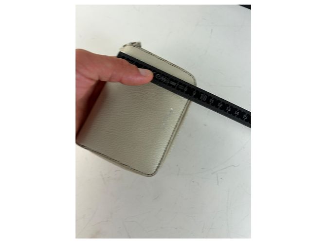 Autre Marque Vintage Sain Pebbled Leather Wallet Cream Silver - view 10