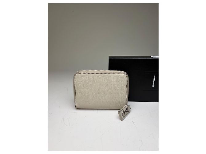 Autre Marque Vintage Sain Pebbled Leather Wallet Cream Silver - view 11