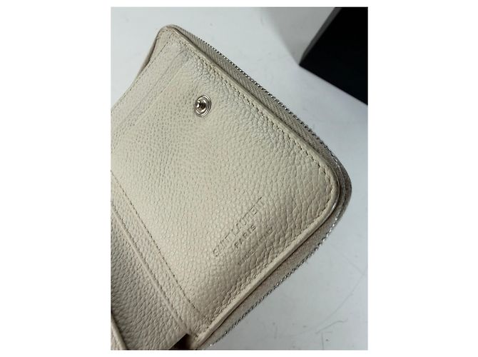 Autre Marque Vintage Sain Pebbled Leather Wallet Cream Silver - view 5