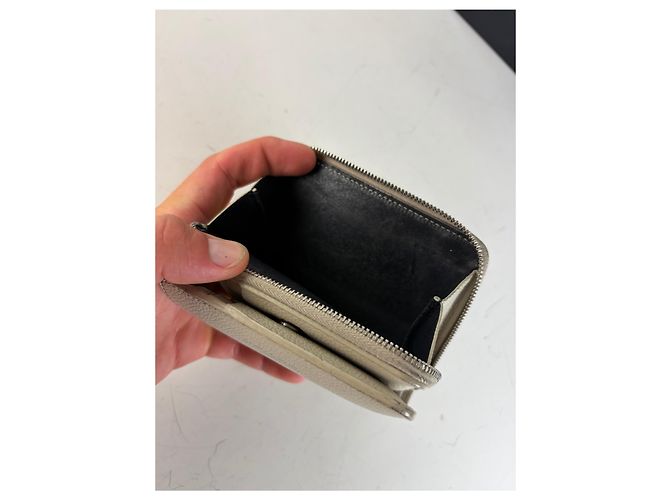 Autre Marque Vintage Sain Pebbled Leather Wallet Cream Silver - view 8