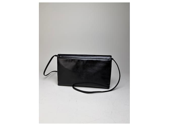 Clutch in pelle vintage Givenchy nero e oro - vista 2