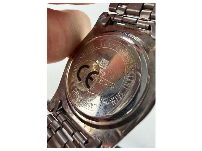 Vintage Givenchy Armbanduhr aus Edelstahl Silber Gold - Ansicht 8