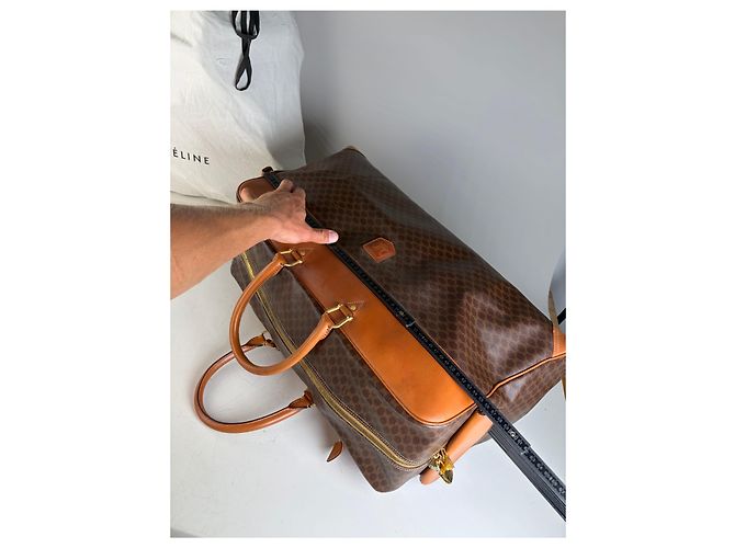 Céline Vintage Celine Macadam Canvas Duffle Bag Braun Tan - Ansicht 9