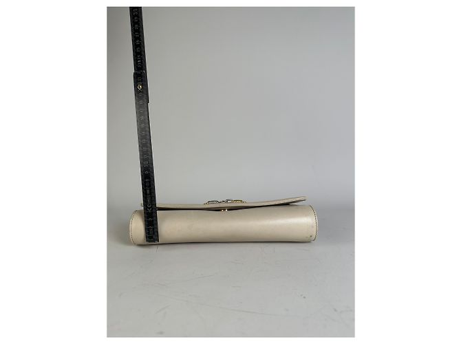 Céline Vintage Celine Leder Schultertasche Creme Gold Beige - Ansicht 13
