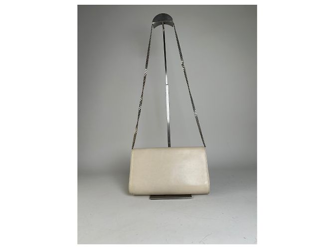 Céline Vintage Celine Leder Schultertasche Creme Gold Beige - Ansicht 2