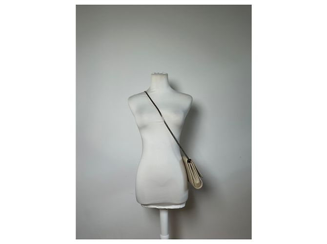 Céline Vintage Celine Leder Schultertasche Creme Gold Beige - Ansicht 6