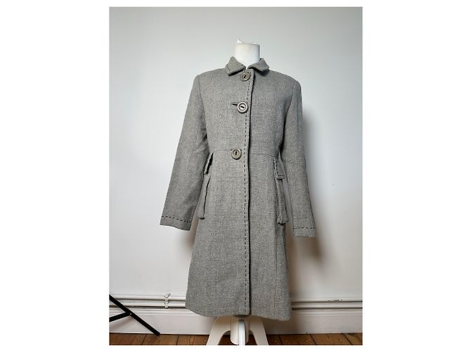 Day Vintage Balenciaga Wollmischungsmantel Hellgrau M - Ansicht 13