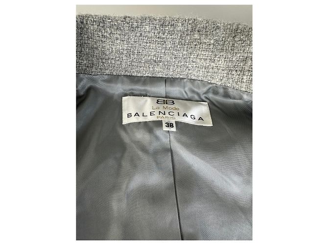 Day Vintage Balenciaga Wollmischungsmantel Hellgrau M - Ansicht 6