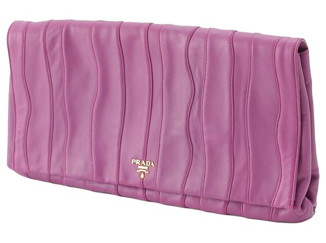 Clutch Prada Nappa Waves Stripe viola Porpora - vista 12