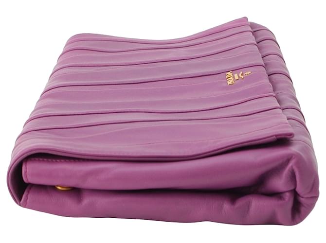 Clutch Prada Nappa Waves Stripe viola Porpora - vista 13