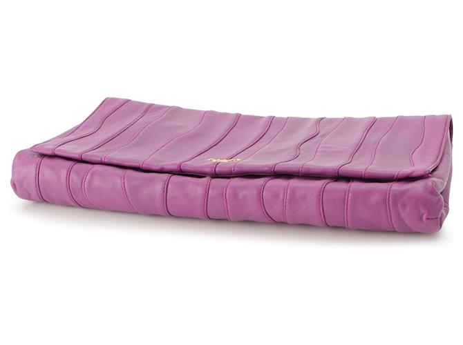 Clutch Prada Nappa Waves Stripe viola Porpora - vista 3