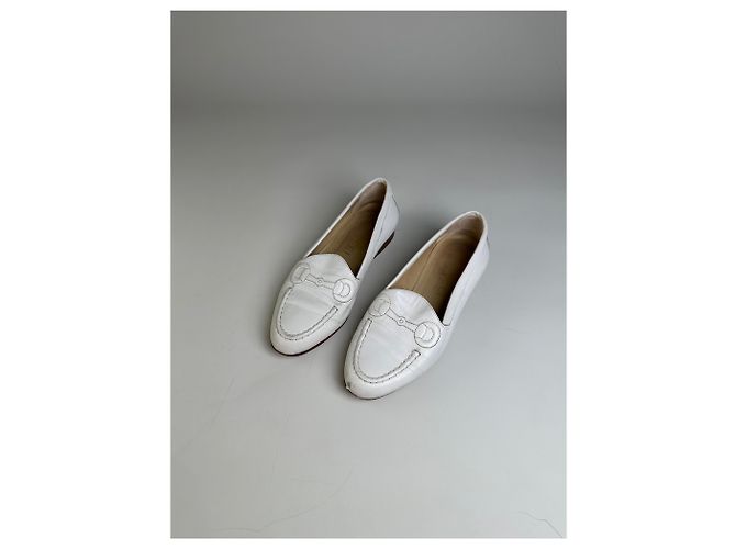 Vintage Gucci Leder Loafer Weiß EU5 - Ansicht 2