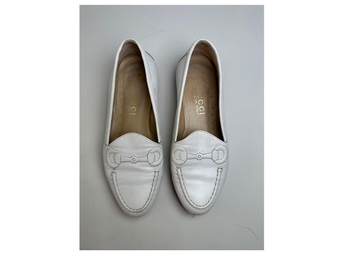 Vintage Gucci Leder Loafer Weiß EU5 - Ansicht 8