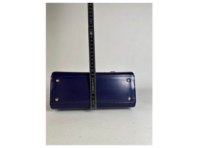 Vintage Givenchy 4G Logo Leder Tasche Marineblau Gold - Ansicht 11